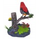 Oiseau rouge sur branche sonore