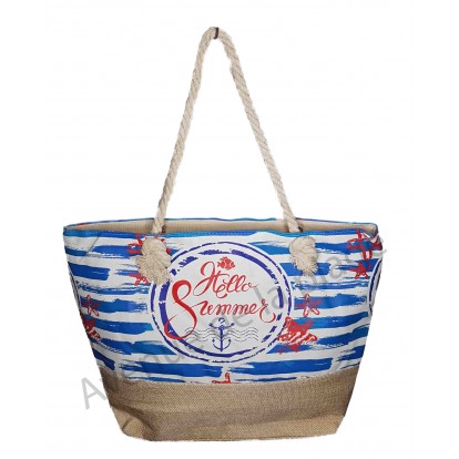 Sac de plage marinière Hello Summer