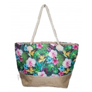 Sac de plage orchidée et fleur tropicale