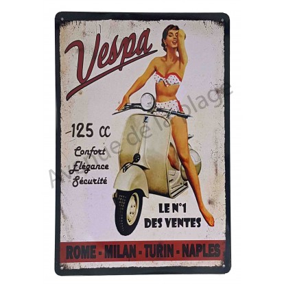 Plaque vintage scooter Vespa