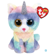 Peluche Ty Beanie Boo's Heather le chat licorne 17 cm