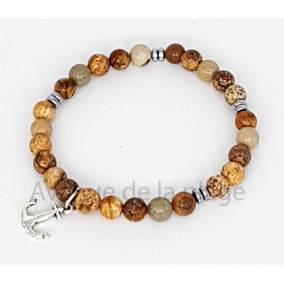 Bracelet bien être en pierre Jaspe paysage