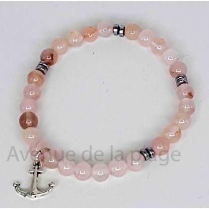 Bracelet bien être en pierre quartz rose