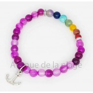 Bracelet 7 chakras et agate rose