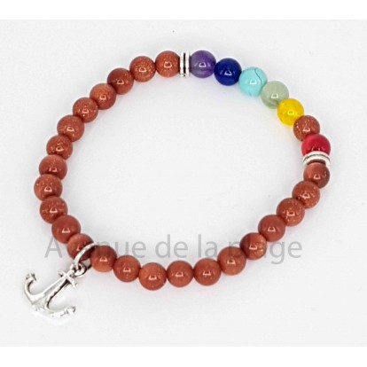 Bracelet 7 chakras et pierre du soleil