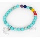 Bracelet 7 chakras et turquoise