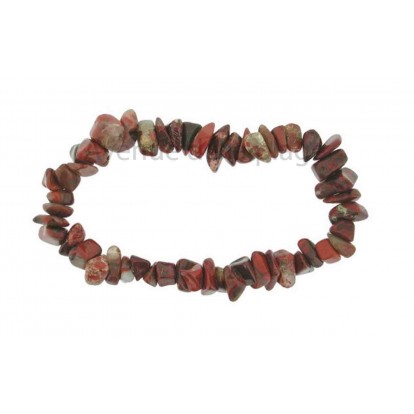 Bracelet élastique en Jaspe Sarde - Éloigne la négativité