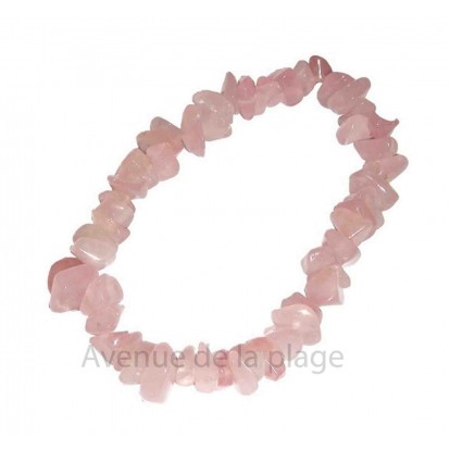 Bracelet élastique Quartz rose - Amour