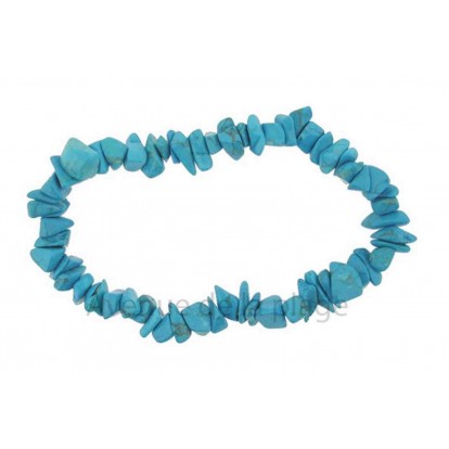 Bracelet élastique Howlite bleue - Communication