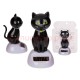 Figurine solaire chat noir