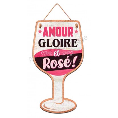 Pancarte en forme de verre de vin rosé