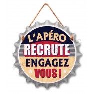Pancarte en forme capsule L'apéro recrute Engagez-vous