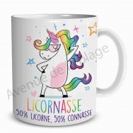 Mug humoristique Licorne "Licornasse"