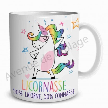 Mug humoristique Licorne "Licornasse"