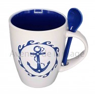 Mug avec cuillère ancre de bateau