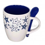 Mug avec cuillère étoiles de mer