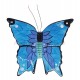 Papillon décorartif bleu et violet 15 cm