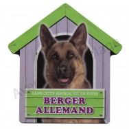 Pancarte métal Dans cette maison vit un super Berger Allemand
