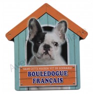 Pancarte Dans cette maison vit un adorable Bouledogue Français noir et blanc