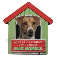 Pancarte métal Dans cette maison vit un super Jack Russel