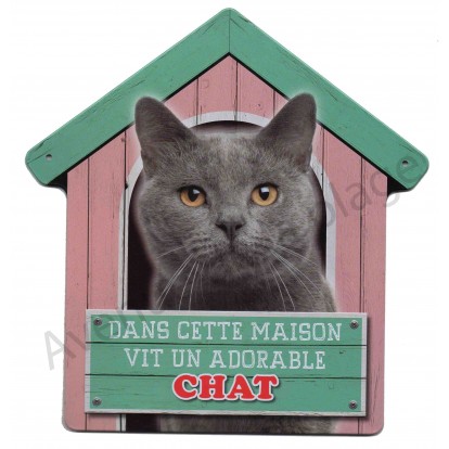 Pancarte Dans Cette Maison Vit Un Adorable Chat Gris Pancarte Dans Cette Maison Vit Un Adorable Chat Gris