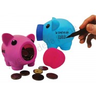 Tirelire cochon à personnaliser violet