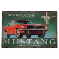Plaque vintage Ford Mustang rouge