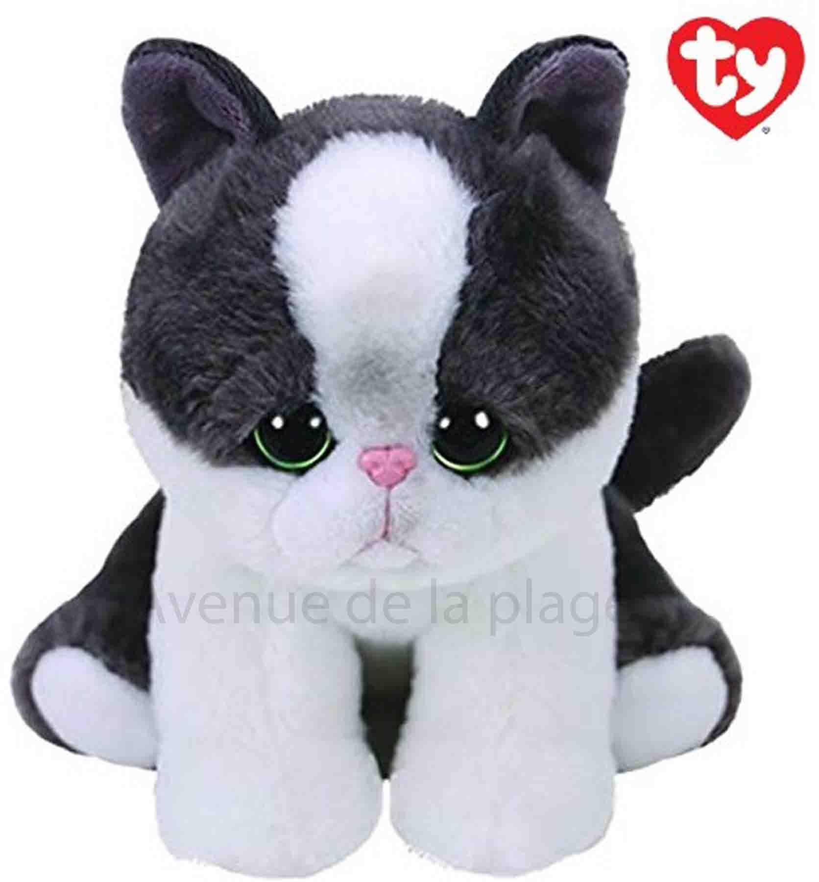 Peluche Ty Original Beanies Yang Le Chat Blanc Et Gris Peluche Chat