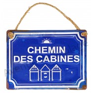 Plaque de rue à suspendre Chemin des Cabines