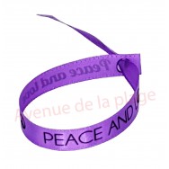 Bracelet ruban message Peace and Love