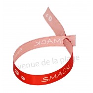 Bracelet ruban message Bisous Smack