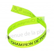 Bracelet ruban message Champion de tennis