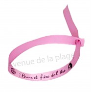 Bracelet ruban message Brune et fière de l'être