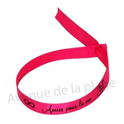 Bracelet ruban message Amies pour la vie