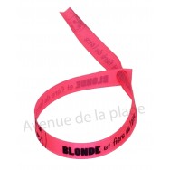 Bracelet ruban message Blonde et fière de l'être