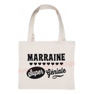 Sac à main cabas message Marraine super géniale