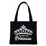 Sac à main cabas message Je suis une Princesse