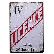 Plaque vintage Licence IV
