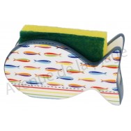 Porte éponge poisson sardines multicolores