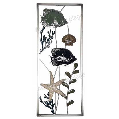 Cadre poisson et corail en métal 61 cm A