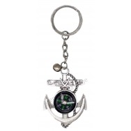 Porte clé ancre de bateau et boussole