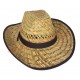 Chapeau de cowboy en paille tissus noir