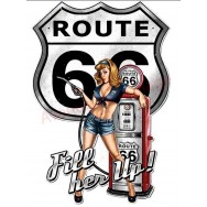 Plaque métal Pin-up sexy route 66