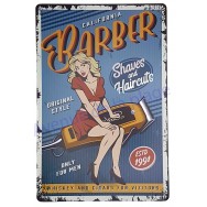 Plaque vintage Pin-up California barber