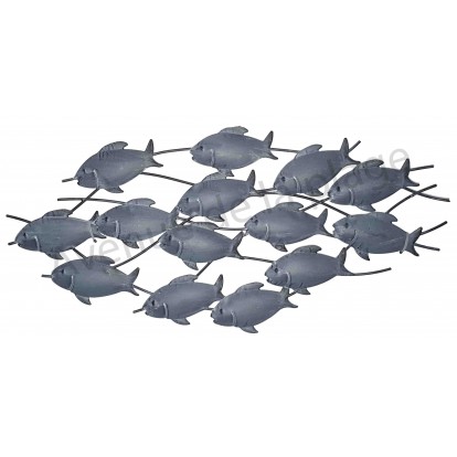 Ban de poissons en métal à accrocher