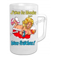 Chope à bière réfrigérante J'aime les blondes