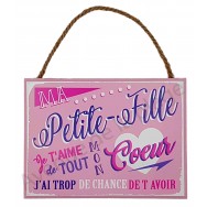 Plaque message "Ma Petite-Fille"