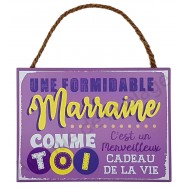 Plaque message " Marraine formidable"