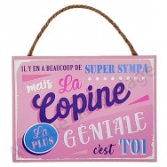 Plaque message "Copine Géniale"