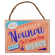 Plaque message "Ma Gentille Nounou"